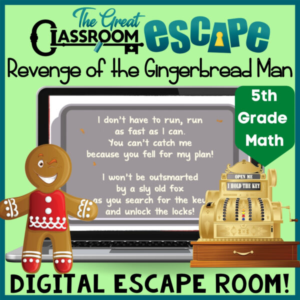 This fifth grade math digital escape room is a fun and engaging activity to use before winter break. No holidays are mentioned, but the gingerbread theme is perfect before Christmas.