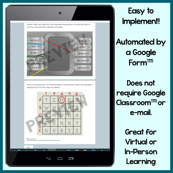 7th Grade Math Addition and Subtraction of Rational Numbers Digital Escape Room - Image 3