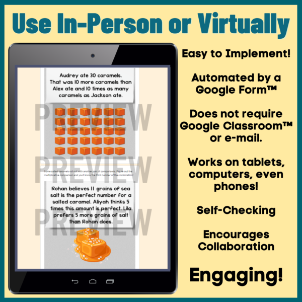 4th Grade Halloween Math Activity Multiplicative Comparison Digital Escape Room - Image 3