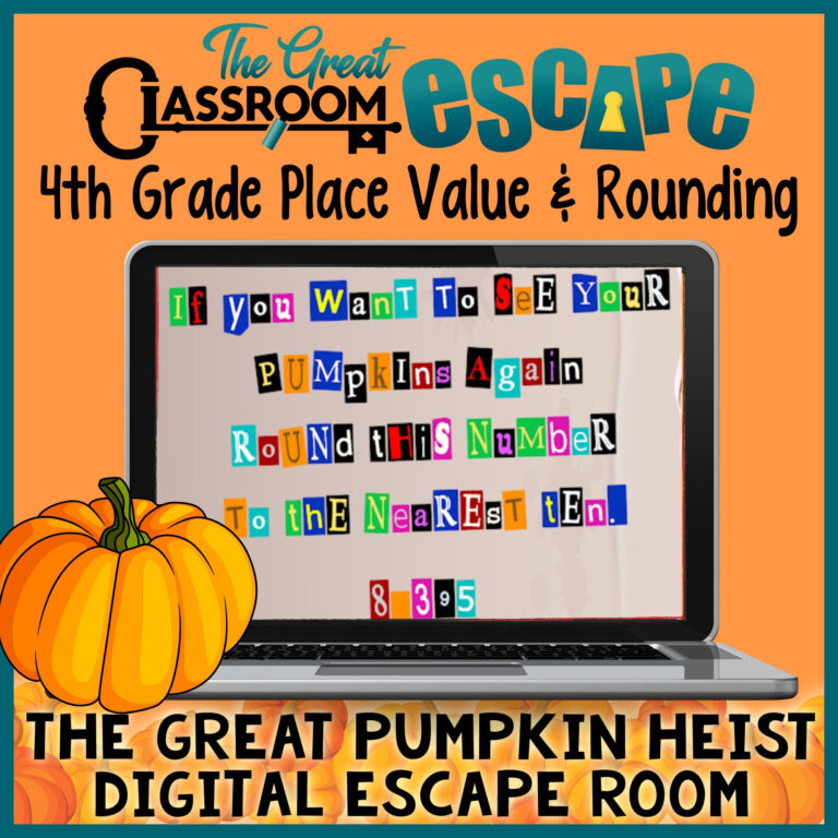 4th Grade Place Value Digital Escape Room Math Activity for Halloween ...