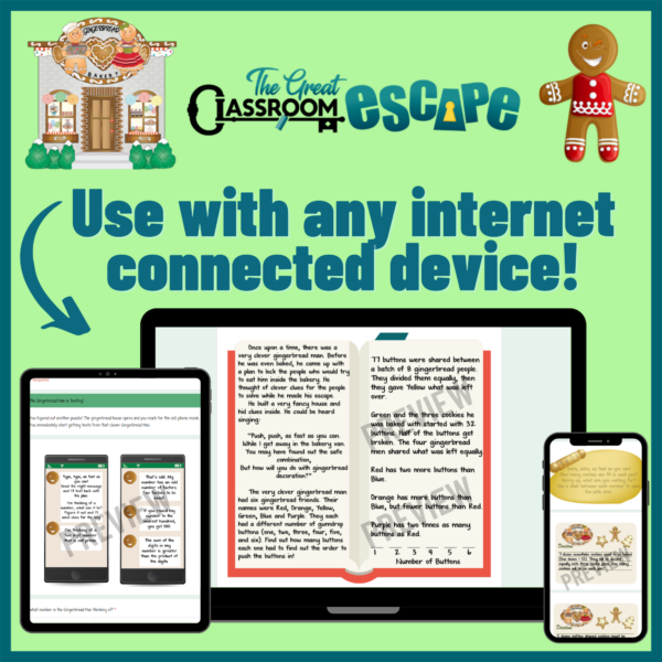 Fun 4th Grade Math Activity Digital Escape Room Revenge of the Gingerbread Perfect for Before Winter Break! - Image 3