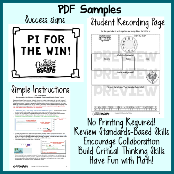 Circumference and Area of Circles Activity Digital Escape Room 7th Grade Math Standards Perfect for Pi Day! - Image 4