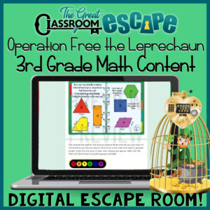 This St. Patrick's Day math activity for 3rd graders will have students finding the perimeter of polygons, solving multi-step word problems, adding and subtracting within 1,000, multiplying single digits by multiples of ten, and more as second graders work to free the leprechaun.