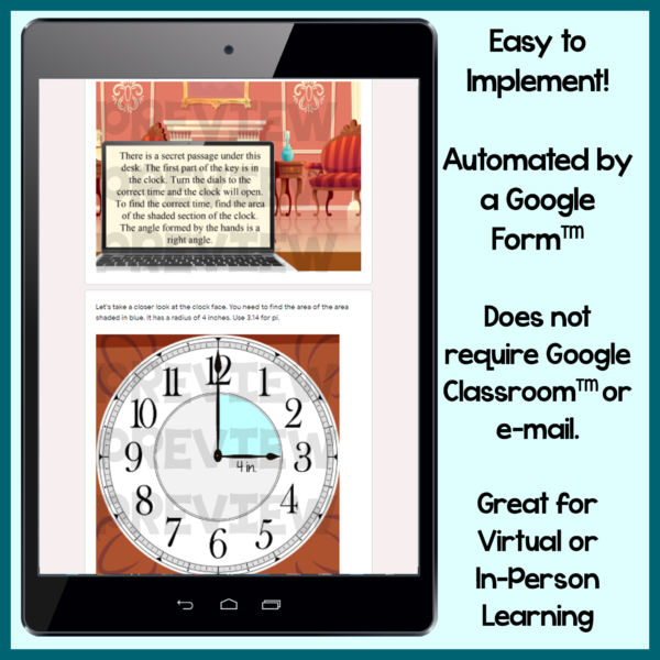 Circumference and Area of Circles Activity Digital Escape Room 7th Grade Math Standards Perfect for Pi Day! - Image 3