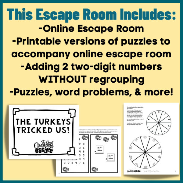 Adding Two-Digit Numbers Without Regrouping 2nd Grade Thanksgiving Math Activity - Image 4