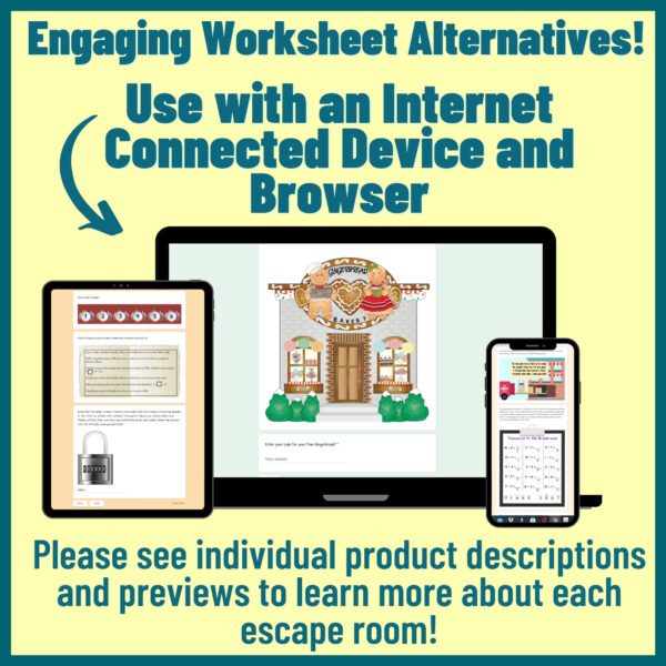 3rd Grade Math Holiday & Seasonal Digital Escape Room Bundle Challenging & Engaging Math Activities - Image 3