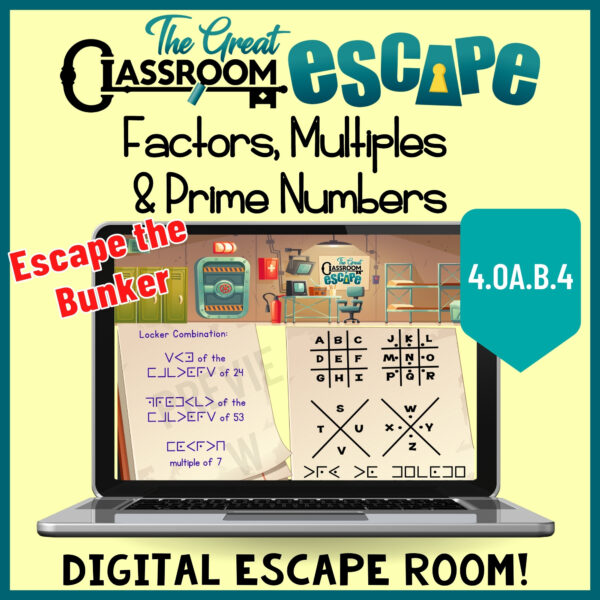 4th Grade Math Activity for practicing and reviewing factors, multiples, and prime numbers.