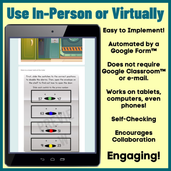 Factors, Multiples, & Prime Numbers 4th Grade Math Activity Digital Escape Room - Image 3