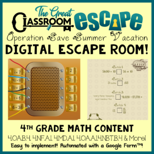 4th grade math activity to help students practice and review fourth grade mathematics standards prior to end of grade testing. This is an engaging online activity that allows students to practice a variety of math skills in a fun and engaging way.