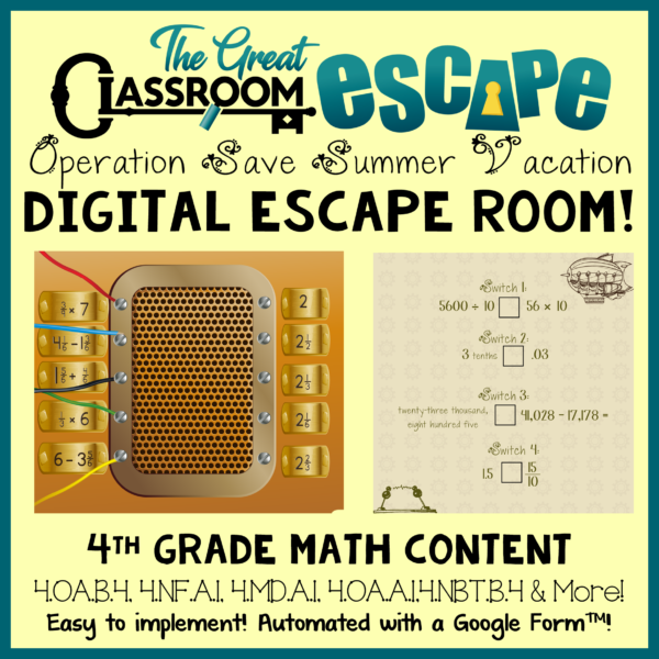 4th grade math activity to help students practice and review fourth grade mathematics standards prior to end of grade testing. This is an engaging online activity that allows students to practice a variety of math skills in a fun and engaging way.