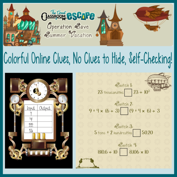 5th Grade Math End-of-Year Review Activity Fun & Engaging Digital Escape Room - Image 3