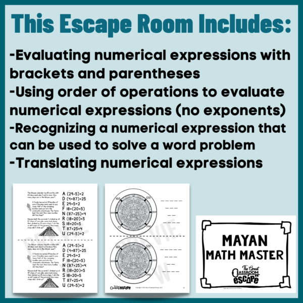 Evaluating and Interpreting Numerical Expressions 5th Grade Math Digital Escape Room Activity - Image 4