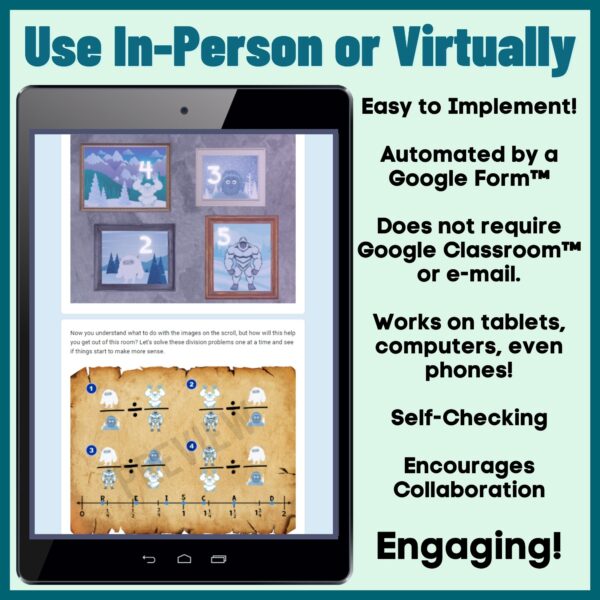 6th Grade Math Dividing Fractions and Mixed Numbers Activity Digital Escape Room - Image 3