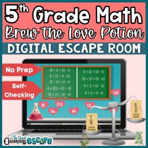 5th grade math valentine's day activity. This fun and engaging fifth grade math digital escape room is a great way to practice and review important math standards while having fun. The theme of this escape room is completing a love potion using math skills such as order of operations, decimal operations, and more.