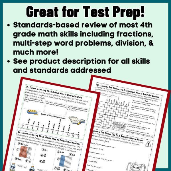 4th Grade Math Escape Room Review | End of Year Test Prep, Spiral ...