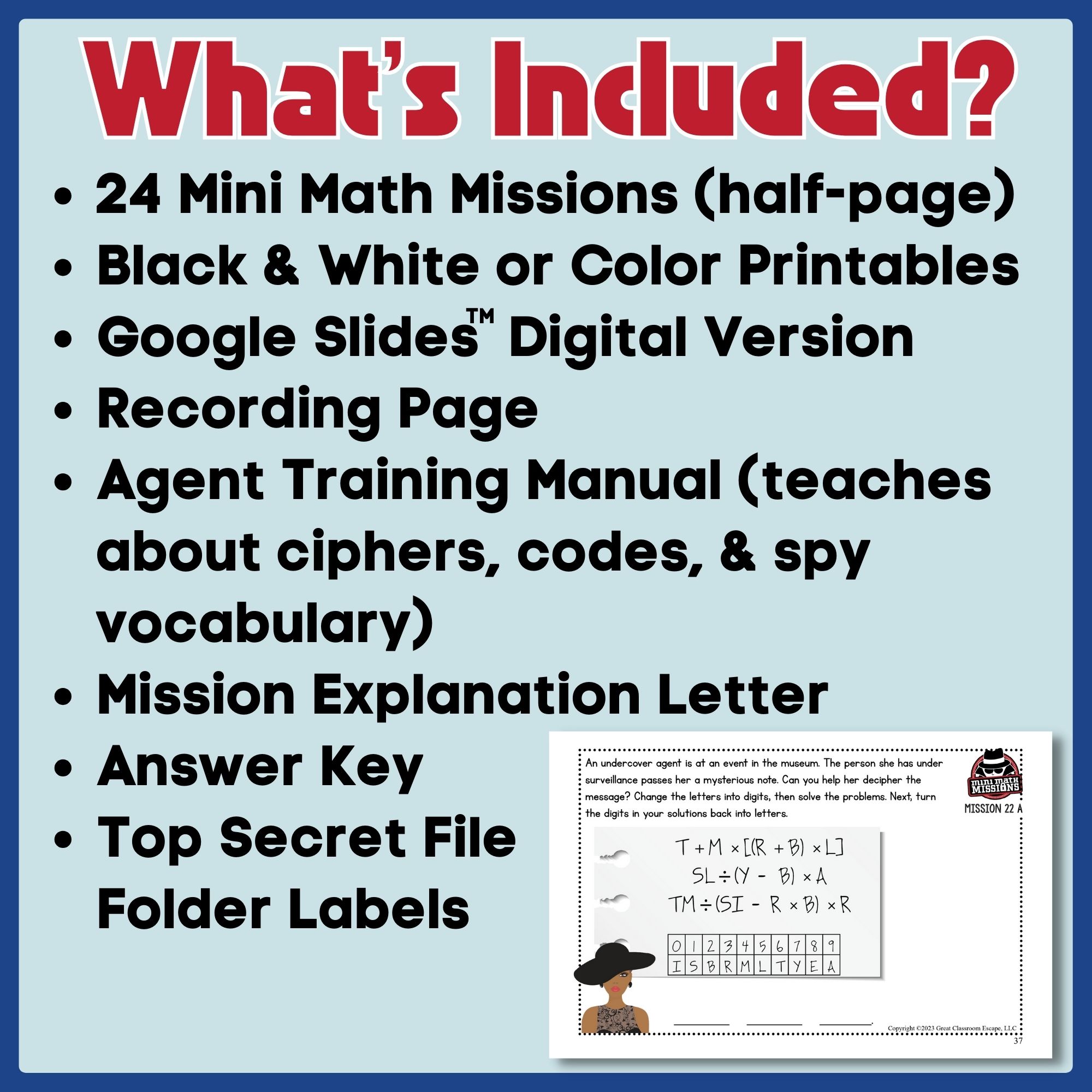 Fifth grade order of operations challenges with spy-themed Mini Math Missions