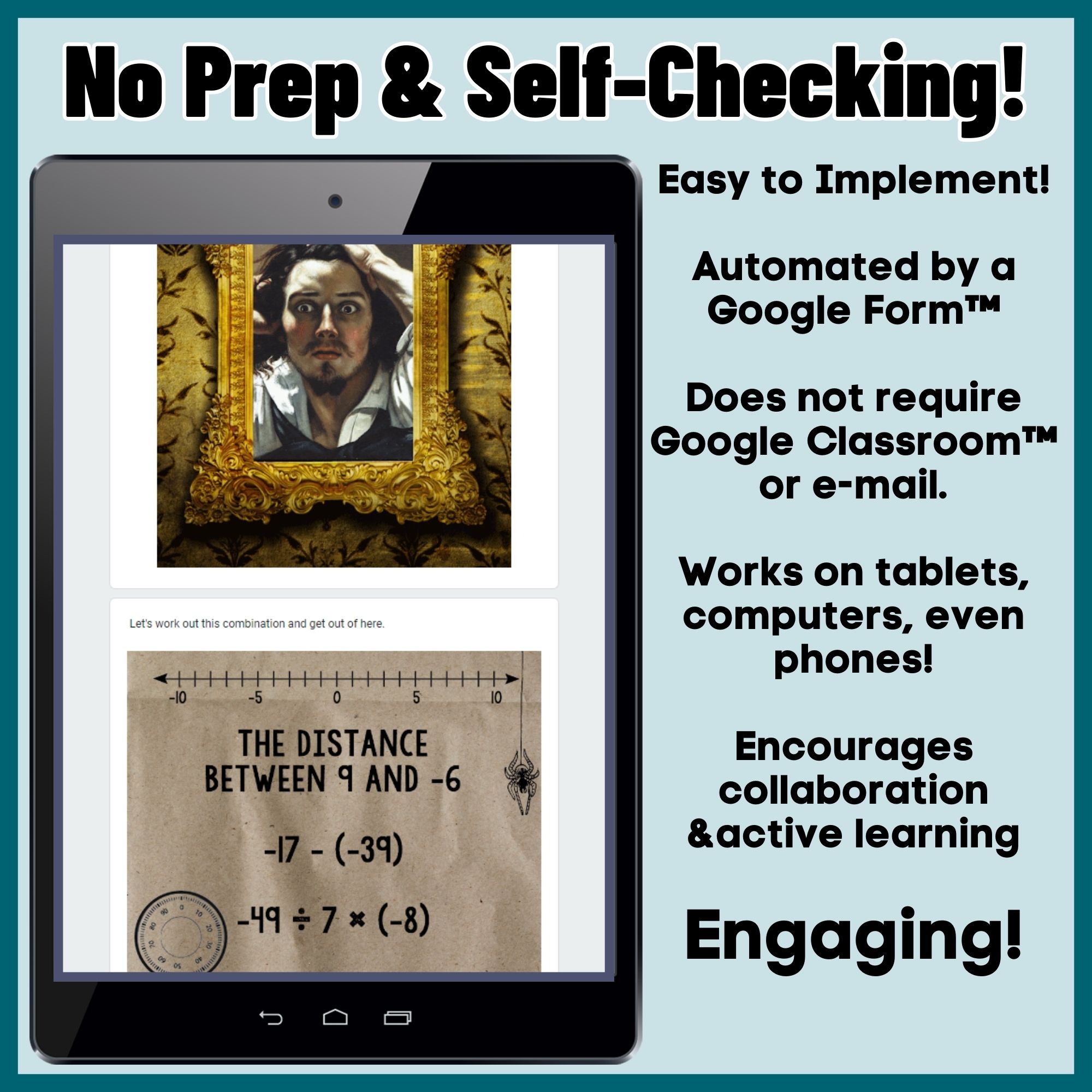 Three digital escape rooms for adding, subtracting, multiplying, and dividing integers