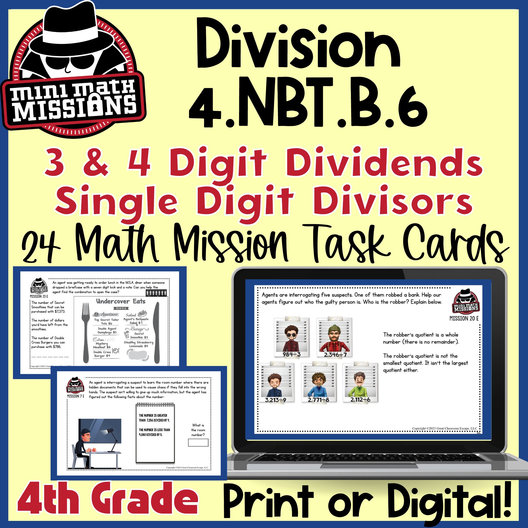 Fourth grade division practice aligned to dividing by a single-digit divisor