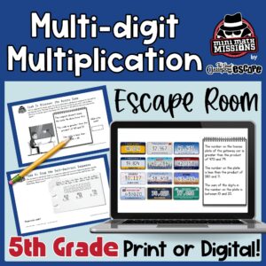 5th Grade Multi-Digit Multiplication Escape Room | Print & Digital