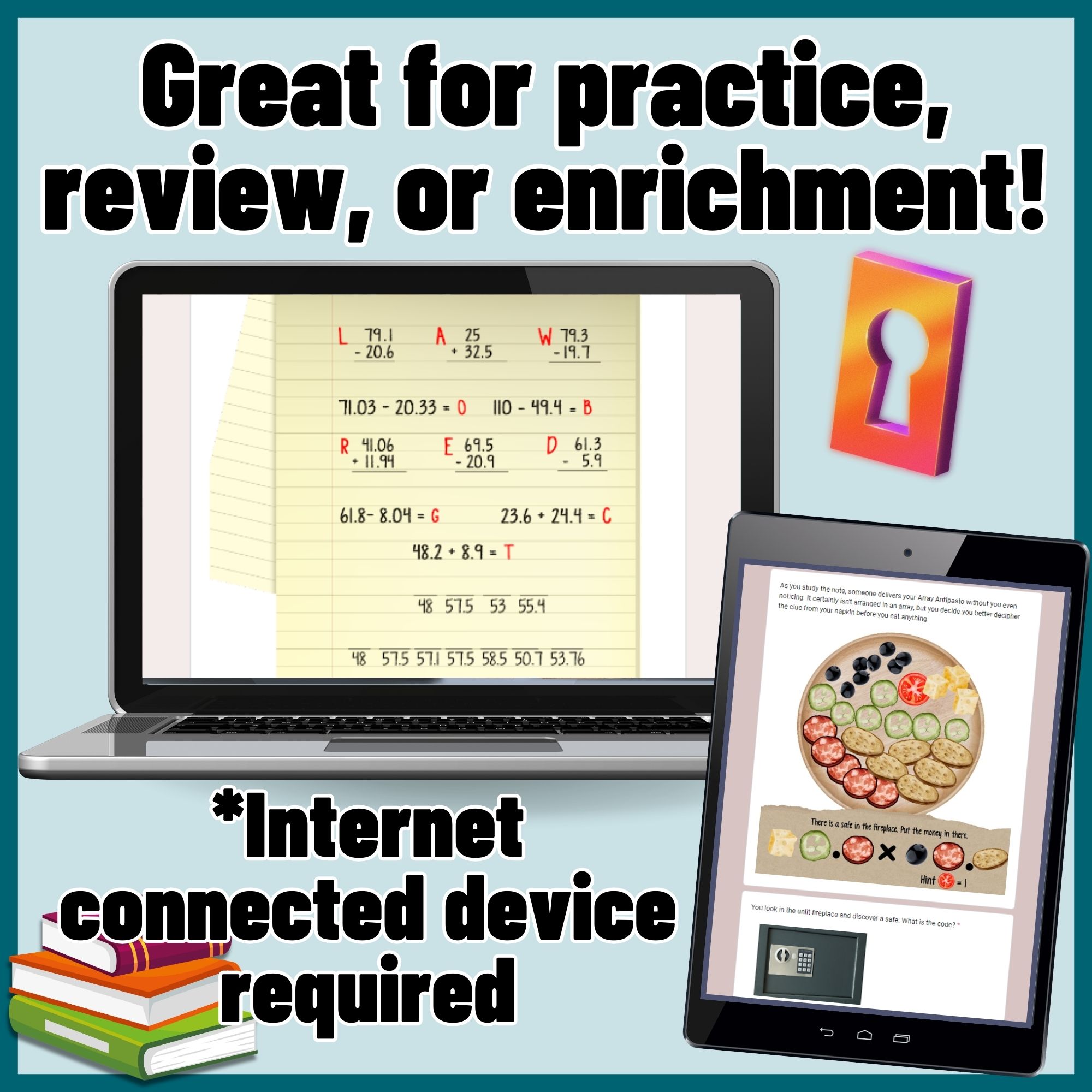 decimal place value and rounding escape room activity preview